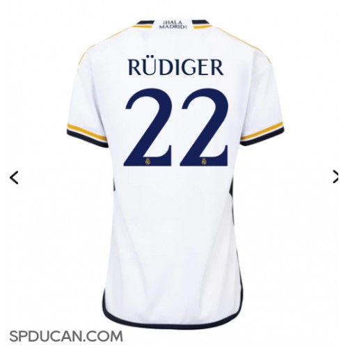 Zenski Nogometni Dres Real Madrid Antonio Rudiger #22 Domaci 2023-24 Kratak Rukav